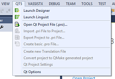 Visual Studio QT5 menu example